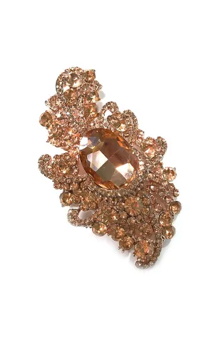 06244 Topaz Crystal Oval Accented Bouquet Pin Brooch