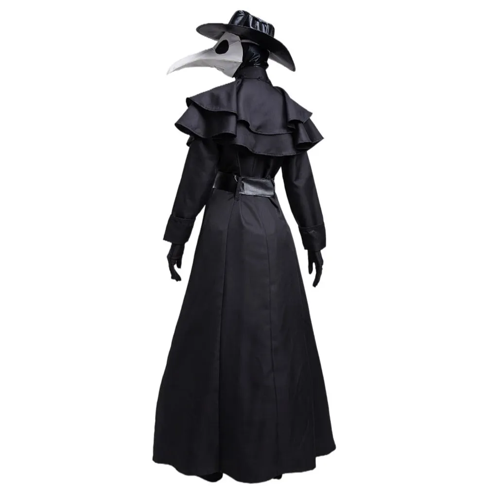 6 pieces Halloween Medieval Steam Punk Style Dress With Long Mouth Mask Costumes