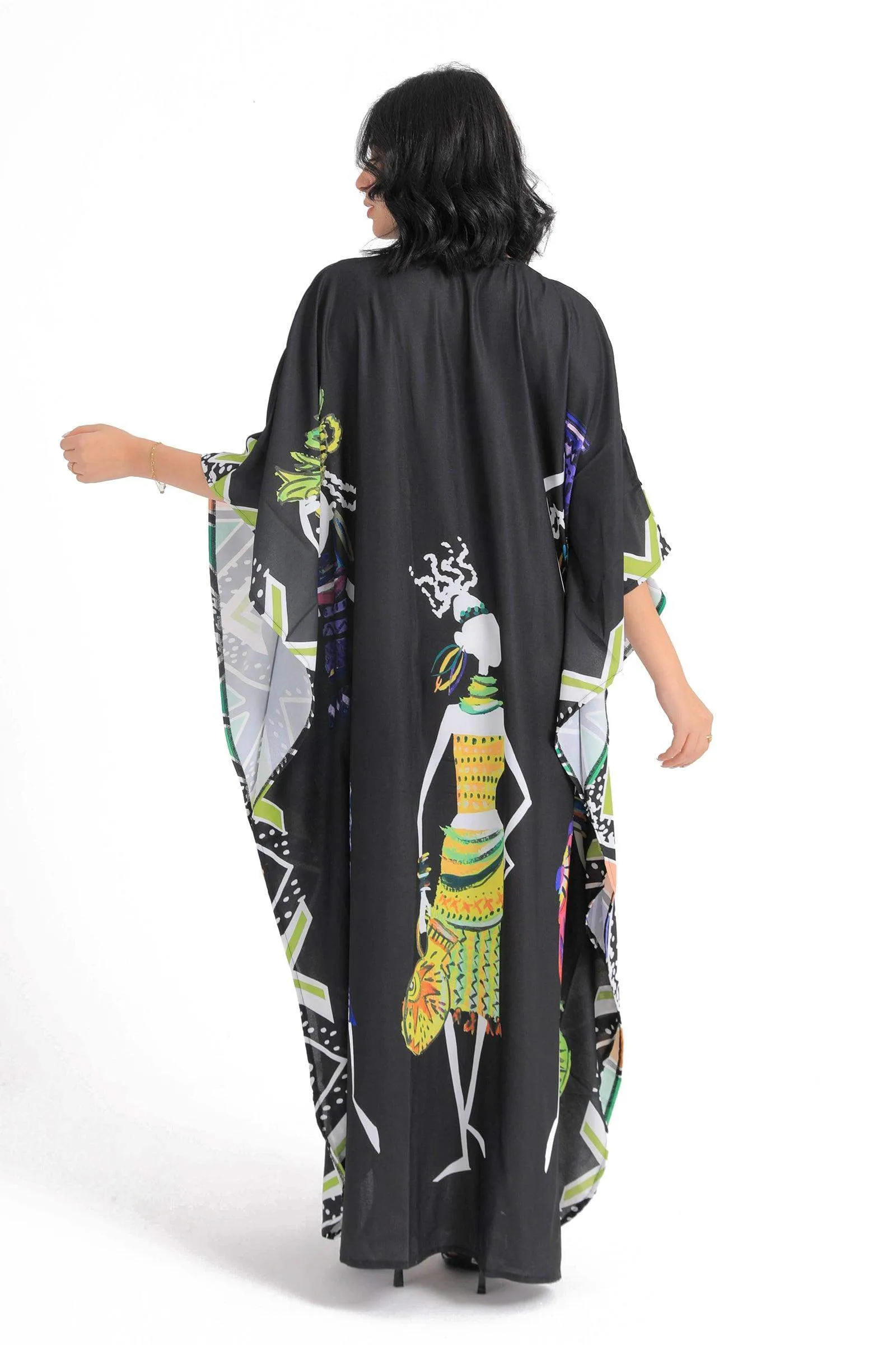 African Print Poncho Dress