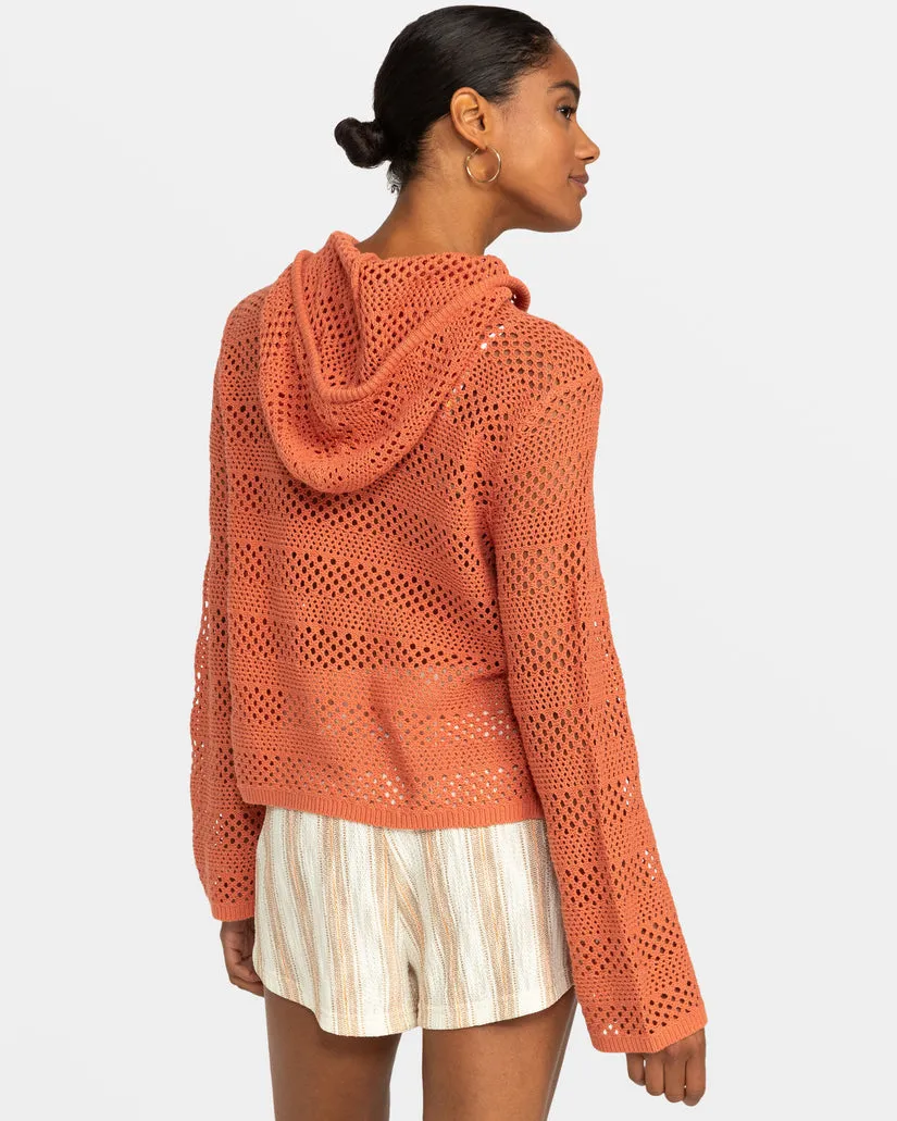 After Beach Break Hooded Poncho Sweater