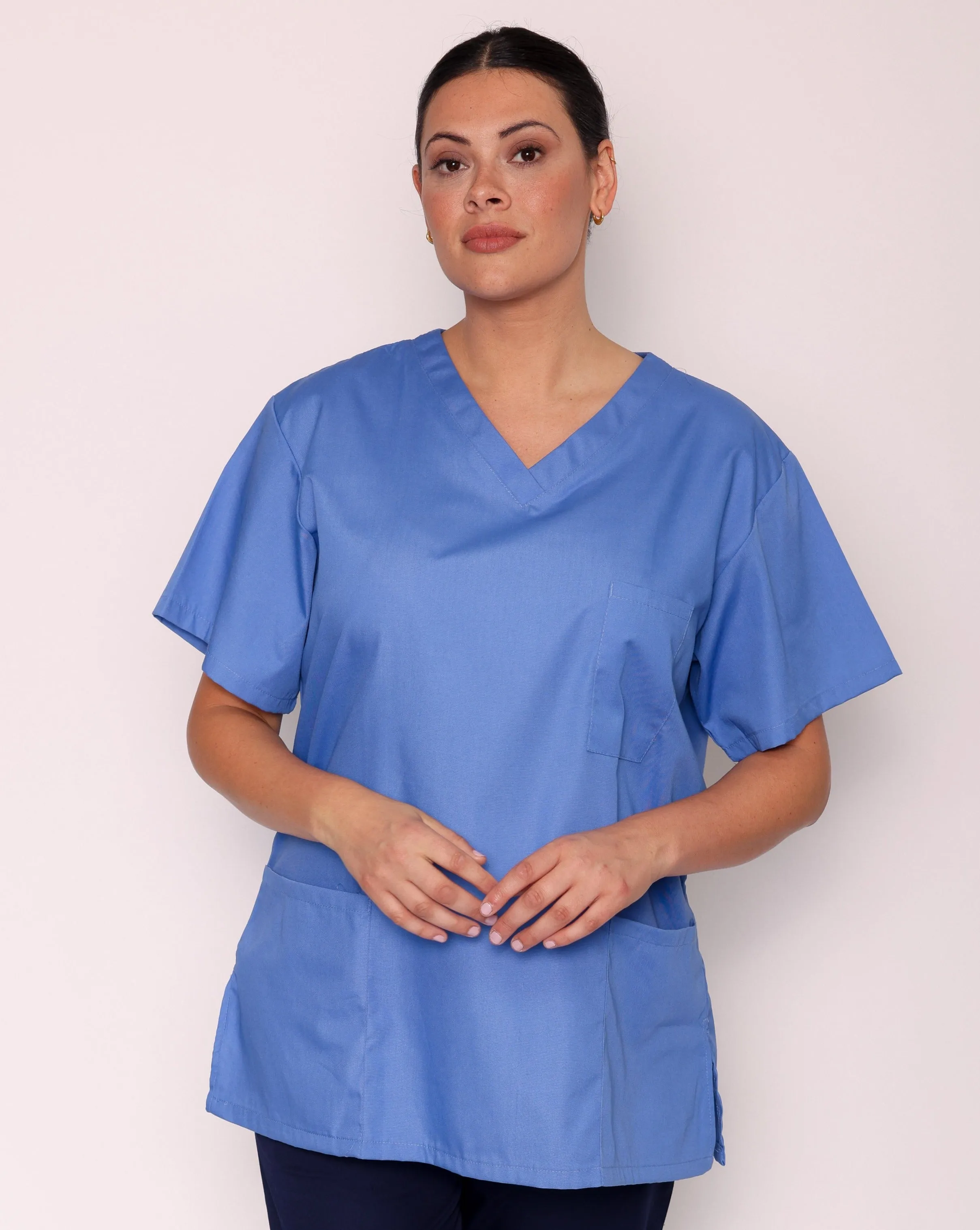 Aria Unisex Lightweight Scrub Tunic - Metro Blue