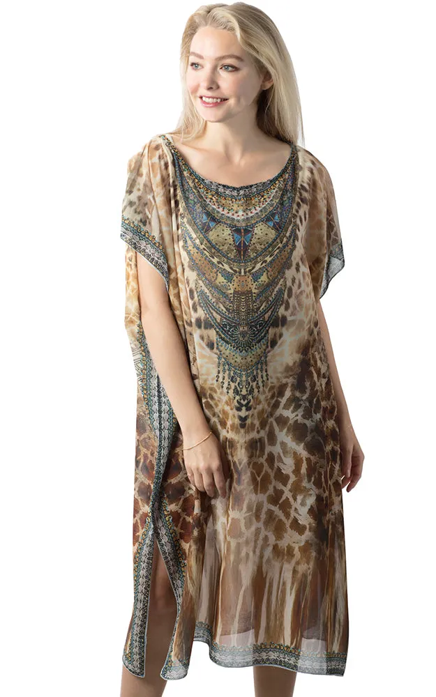 BAAP8627 Animal Print Poncho