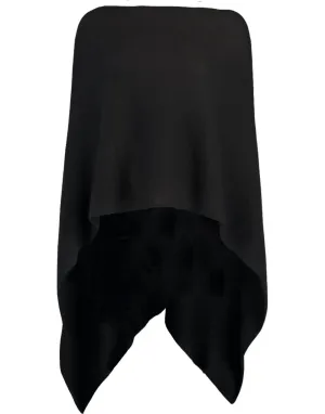 Black Ruana Cashmere Poncho