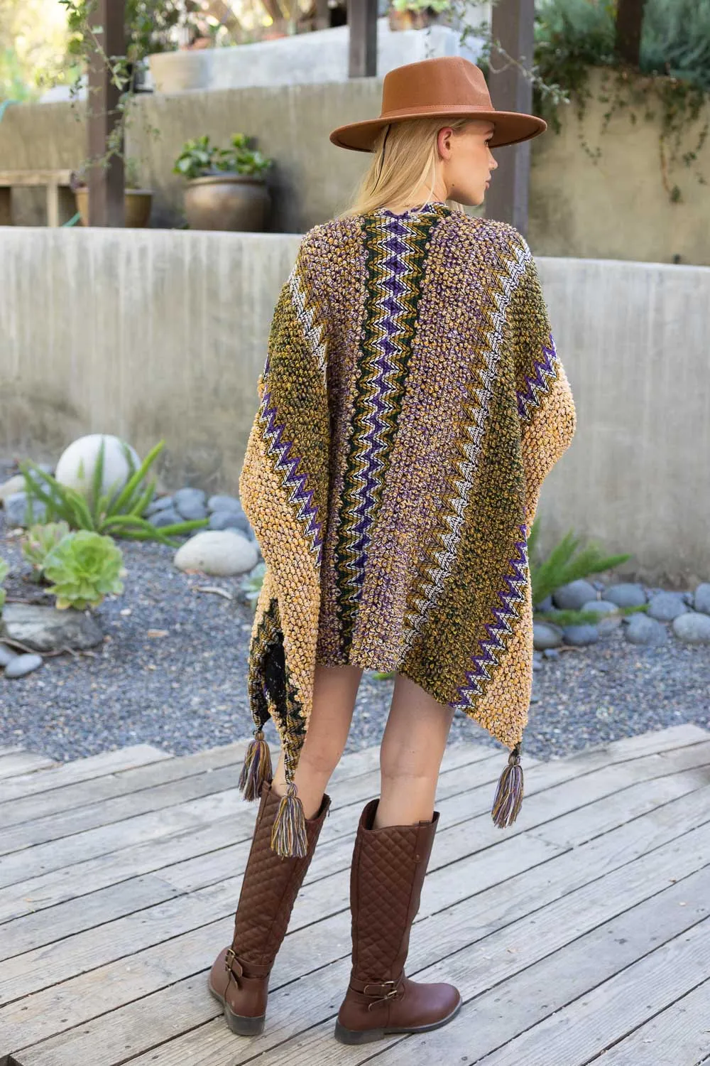 Bold Knit Tassel Accent Ruana