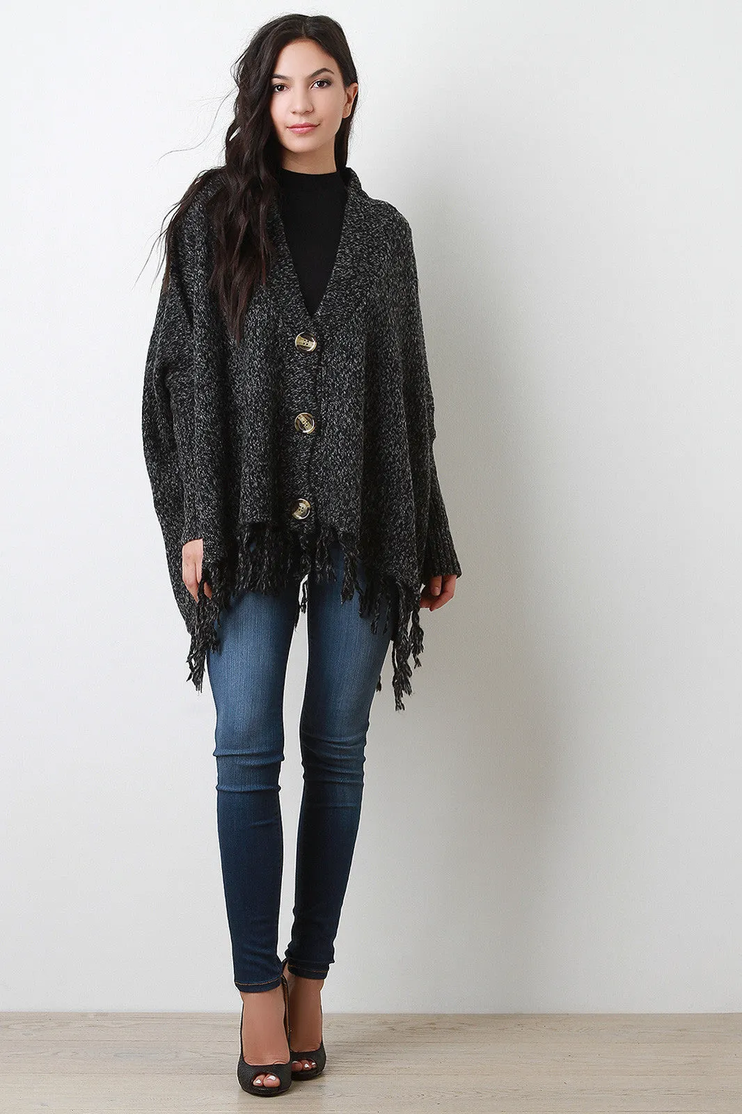 Boxy Button Up Sweater Cardigan