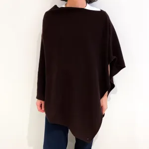 Brand New Scottish Bitter Chocolate Cashmere Poncho One Size