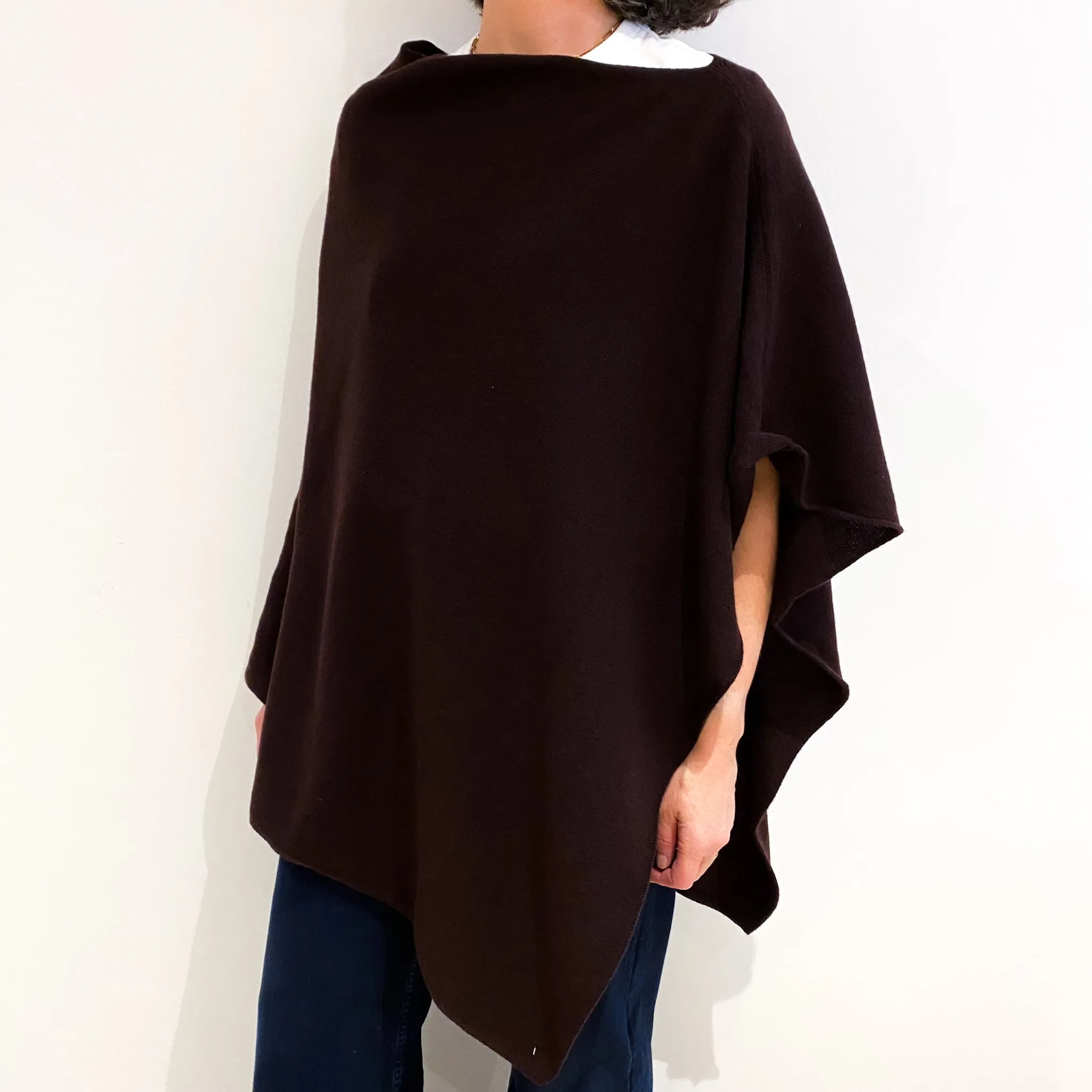 Brand New Scottish Bitter Chocolate Cashmere Poncho One Size