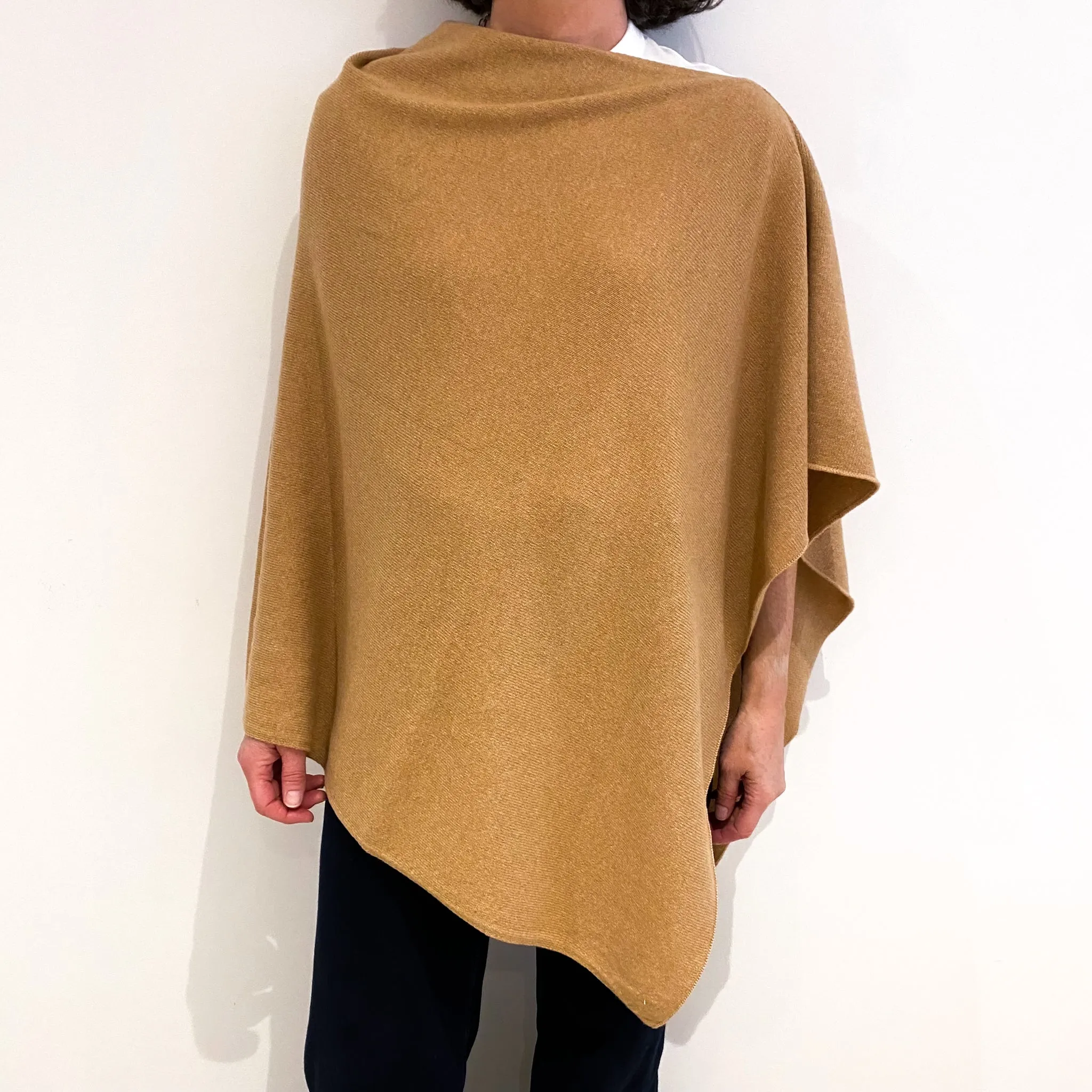 Brand New Scottish Camel Cashmere Poncho One Size