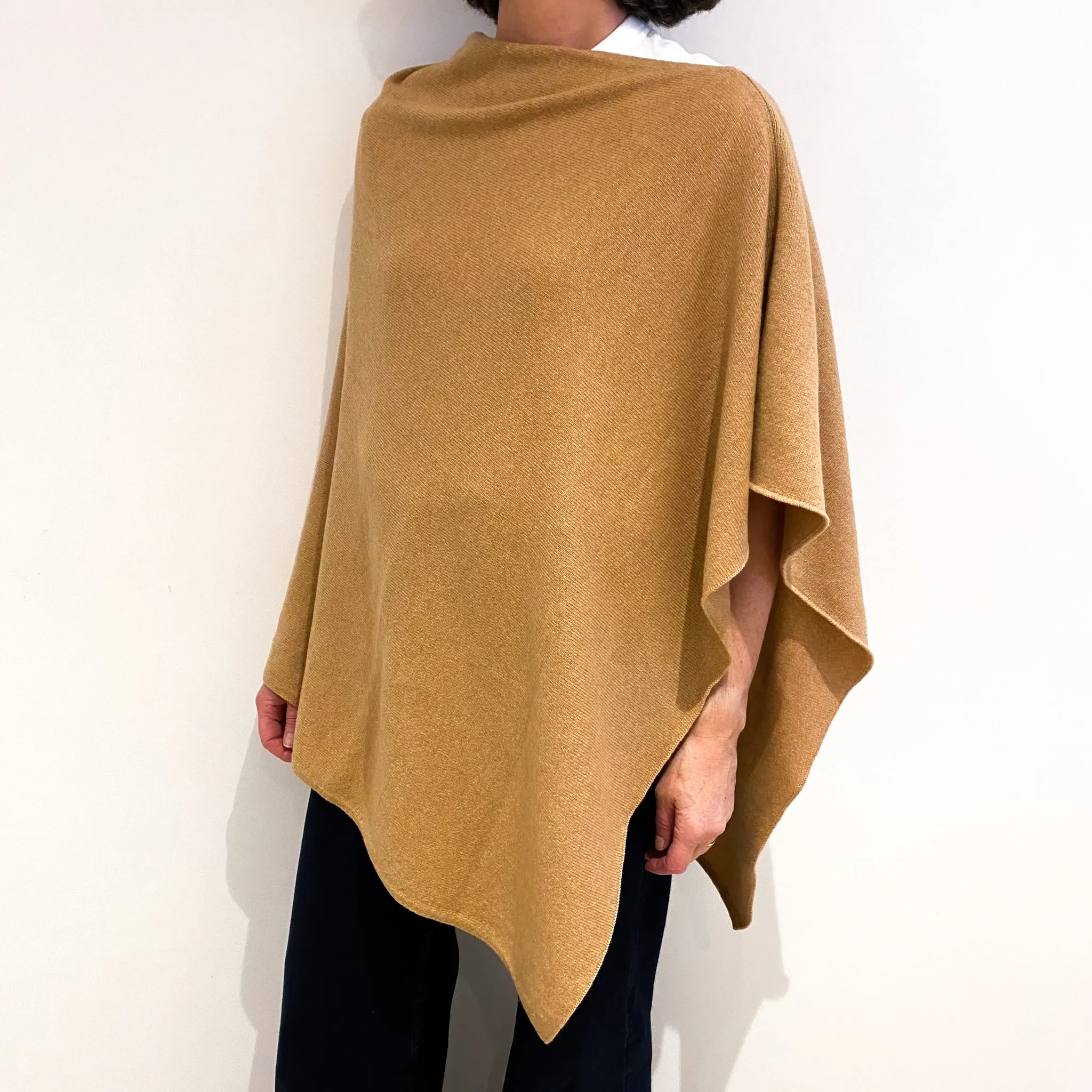 Brand New Scottish Camel Cashmere Poncho One Size