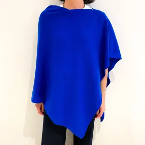 Brand New Scottish Cobalt Blue Cashmere Poncho One Size