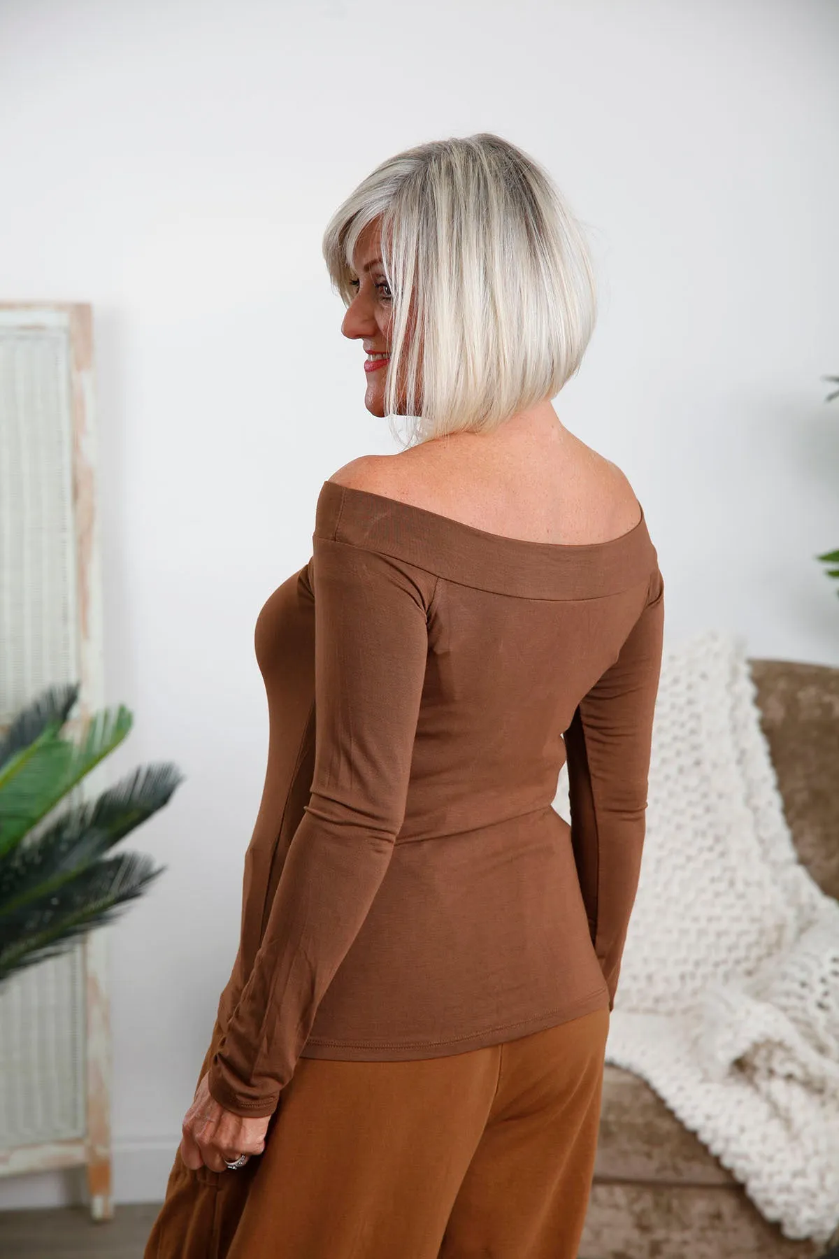 Camel Bria Bardot Top