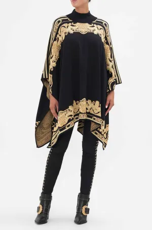 Camilla - Tether Me Not Funnel Neck Drape Knit Poncho