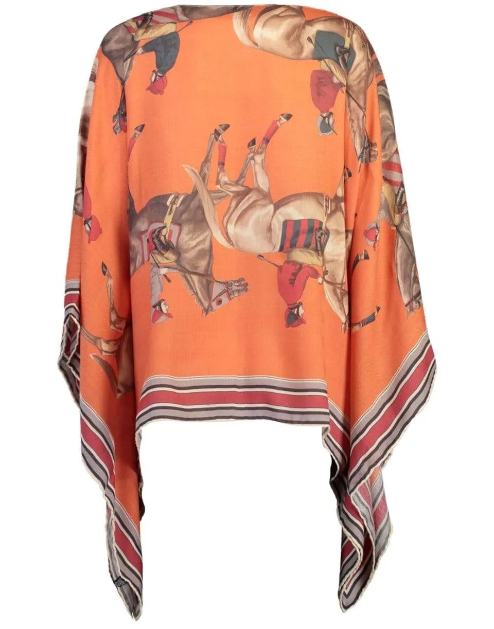 Cash Polo Print Poncho