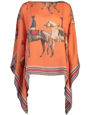 Cash Polo Print Poncho