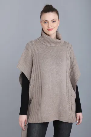 Cashmere Poncho Natural Color