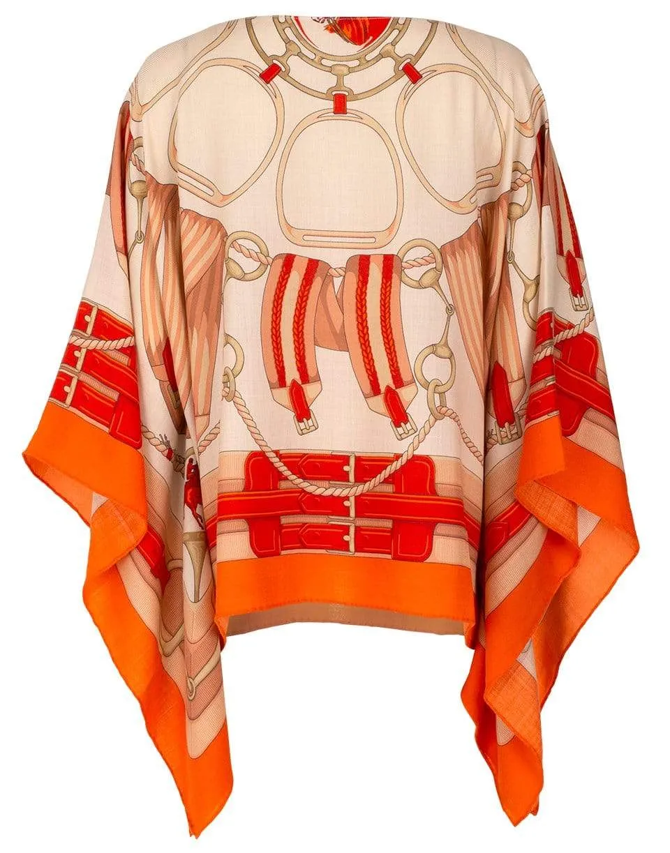 Cashmere Print Poncho - Stirrup