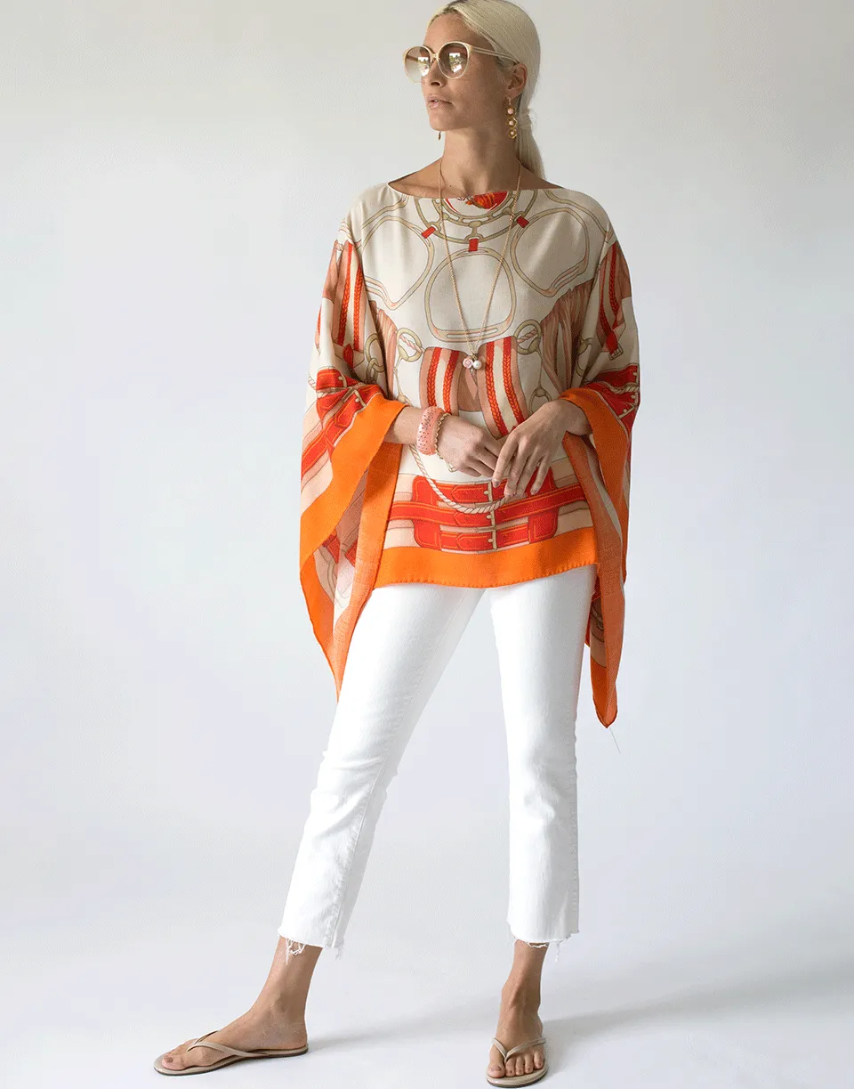 Cashmere Print Poncho - Stirrup