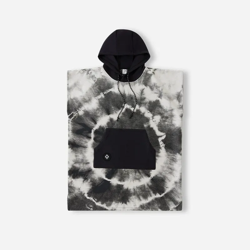 Changing Poncho: Tie-Dye Black and White