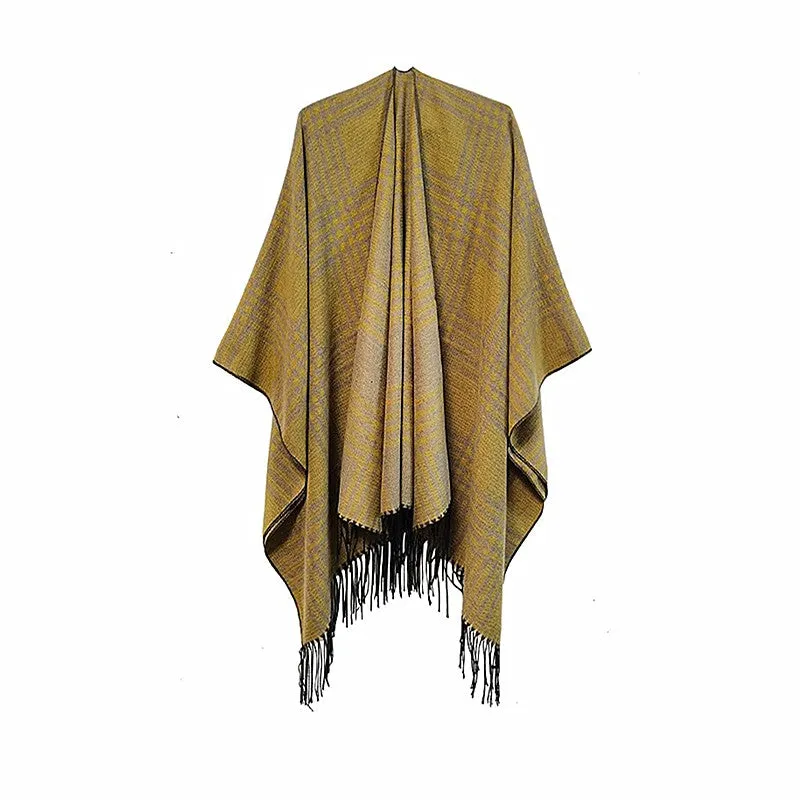 Check Print Reversible Poncho