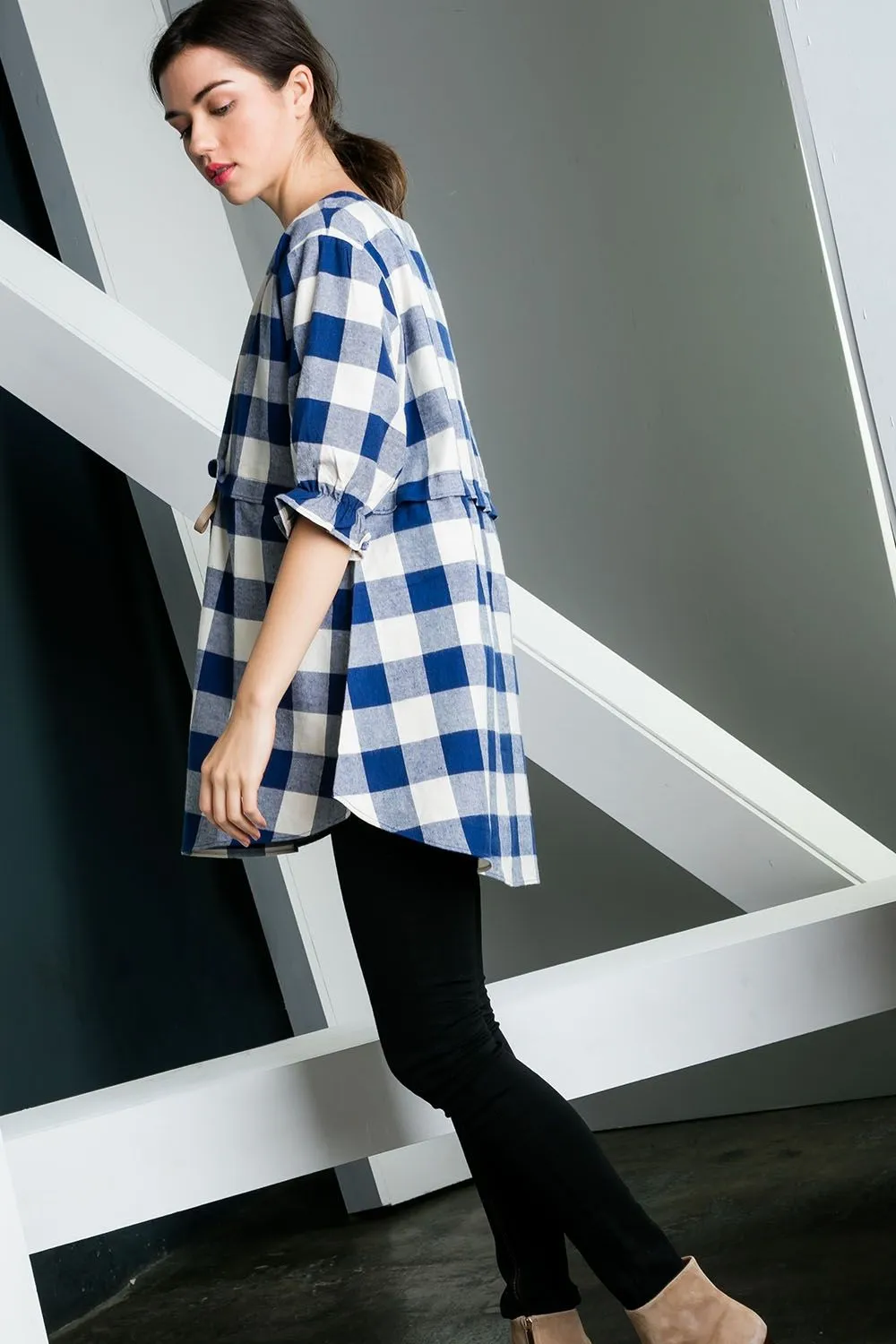 Checkered Past Tunic Top-THML