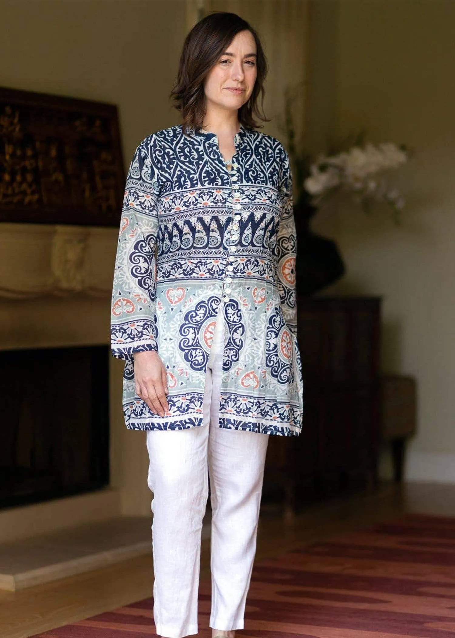 Dolma Sujana Mosaic Button Up Tunic