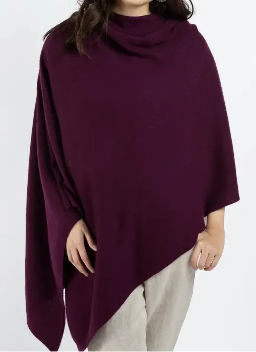 Eggplant Cashmere Poncho