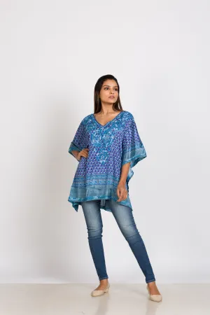 Embellished V Neck Poncho