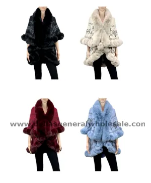 Fashion Butterfly Bling Bling Fur Poncho Capes Wholesale