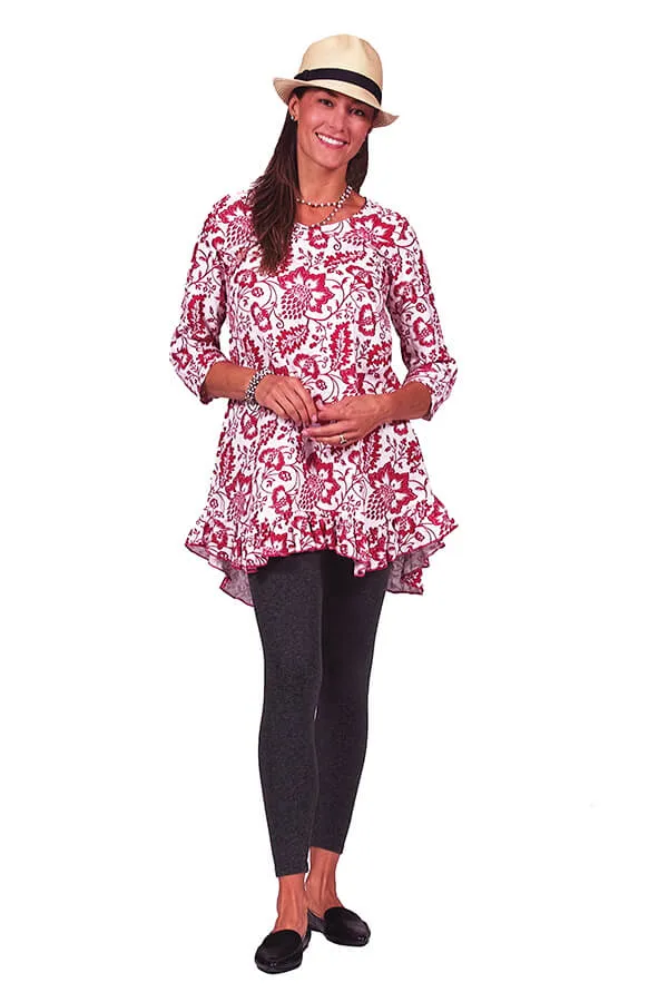 floral ruffle tunic