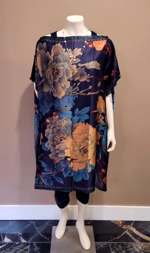 Floral Silk Poncho