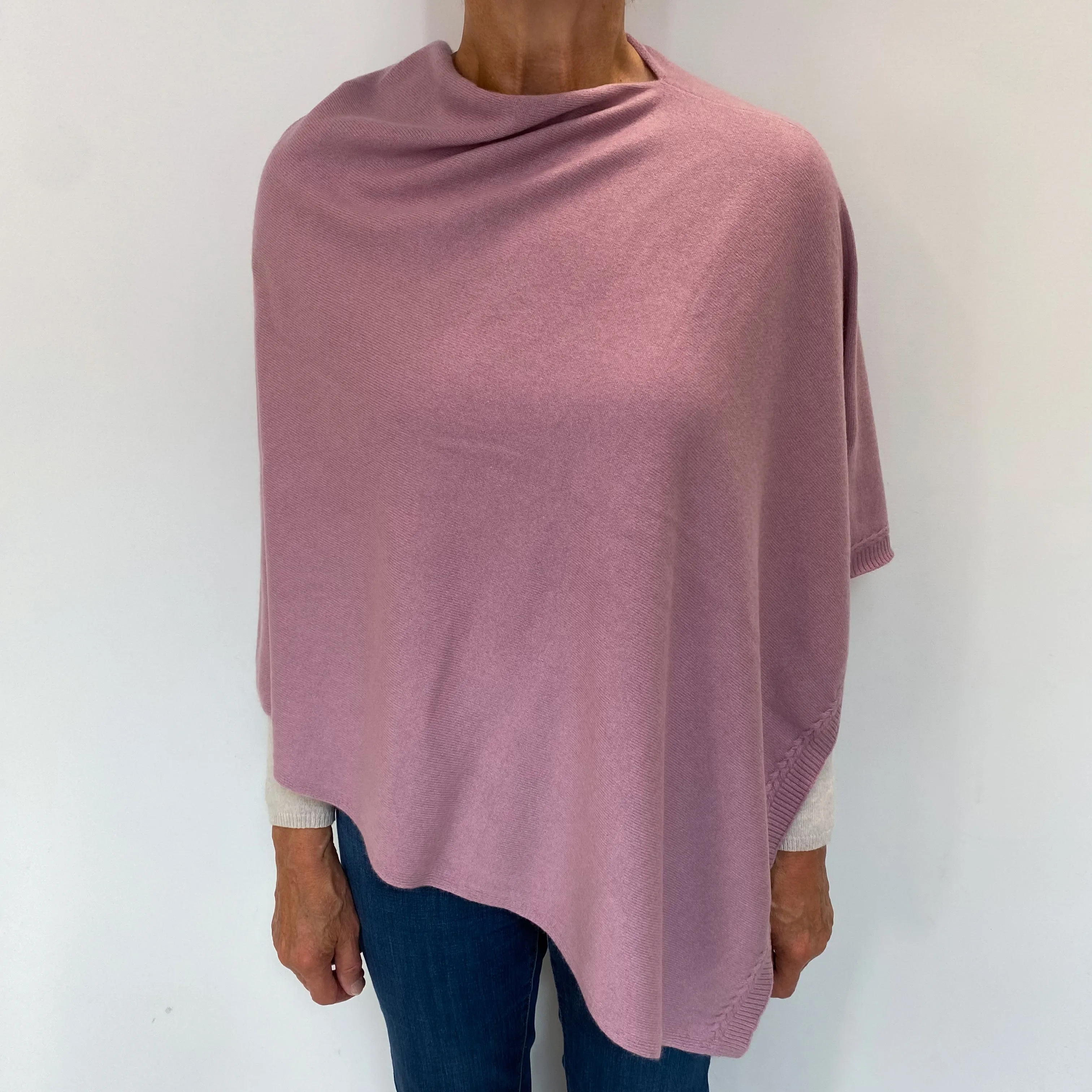 Foxglove Pink Cashmere Poncho One Size