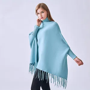 Fringe Poncho | Blue