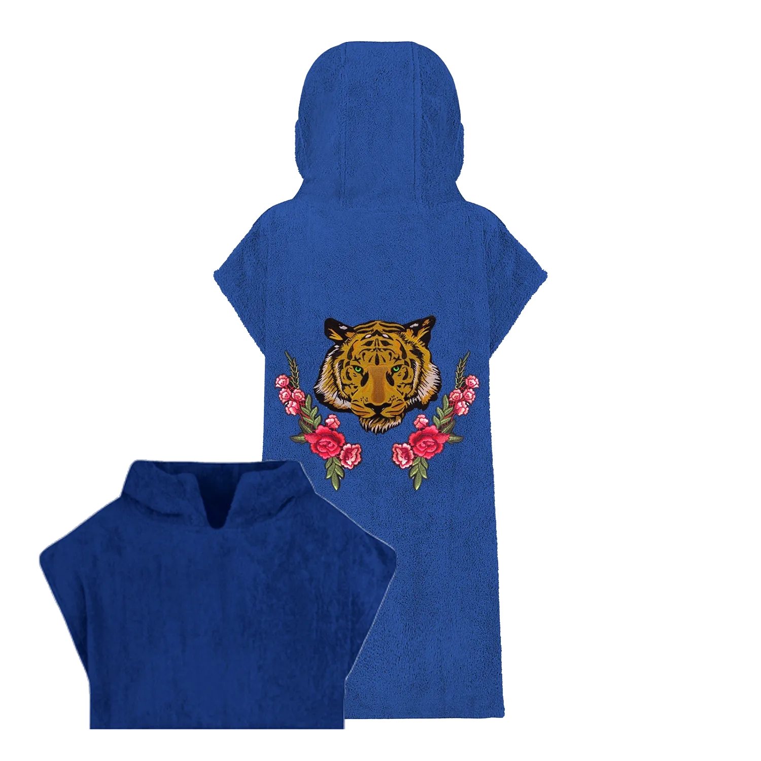 Green Eyed Tiger and Roses Beach Robe