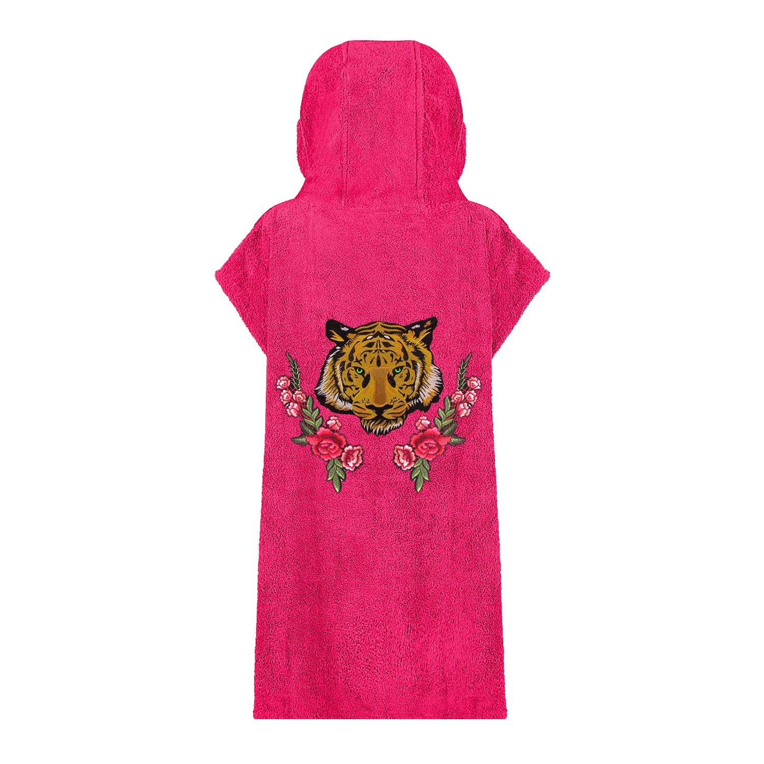 Green Eyed Tiger and Roses Beach Robe