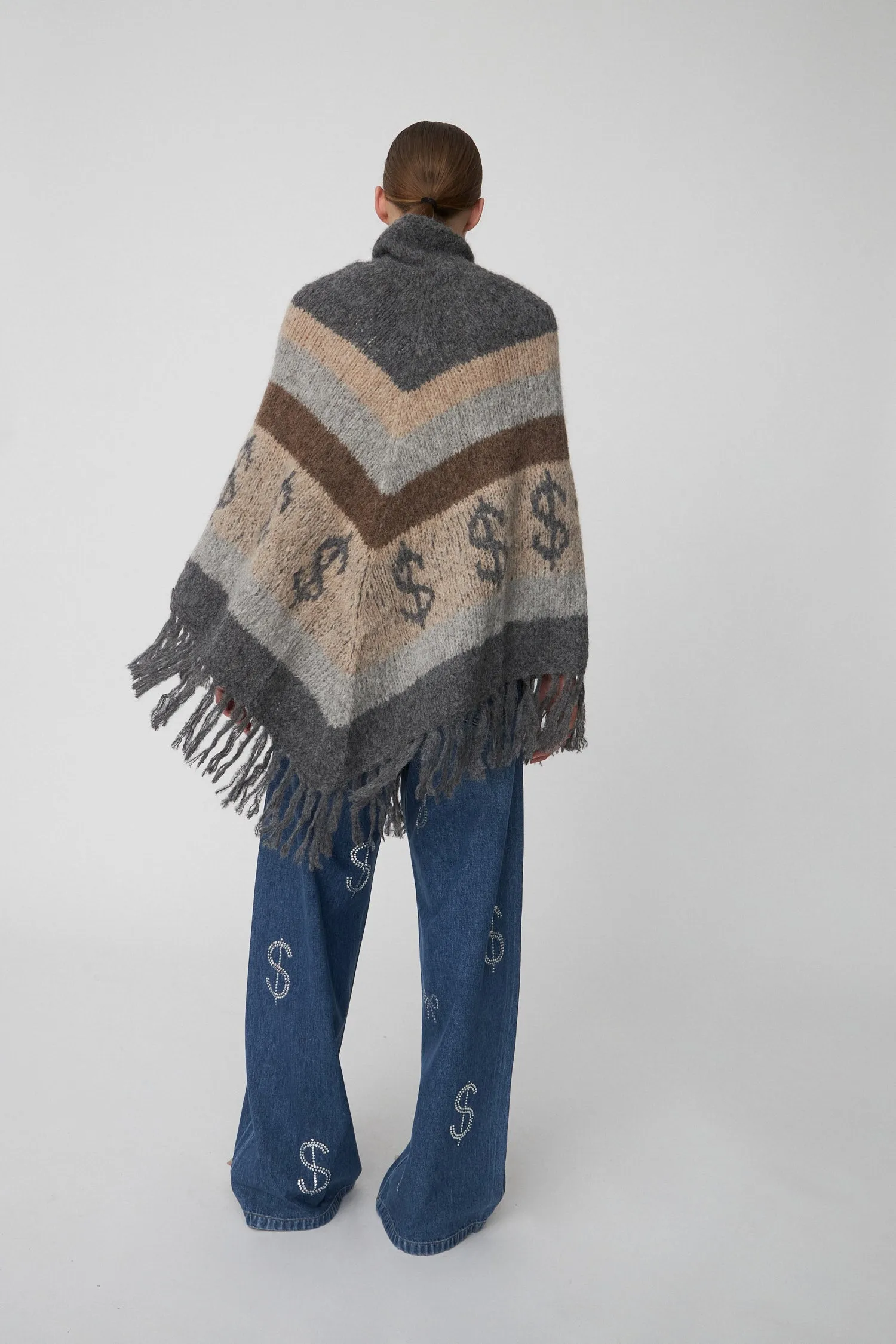 Handcrafted Peru Poncho - Brown Mix