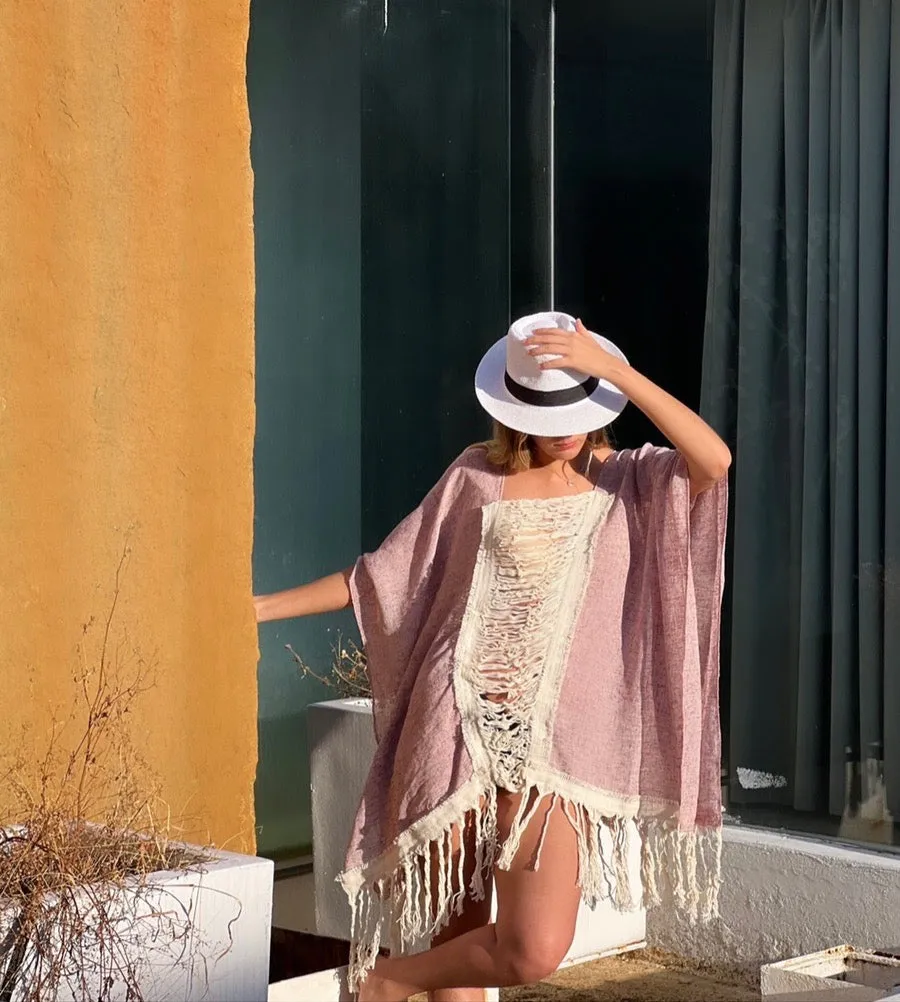 Handmade Beach Poncho - Swim Cover-Up KALY more colors