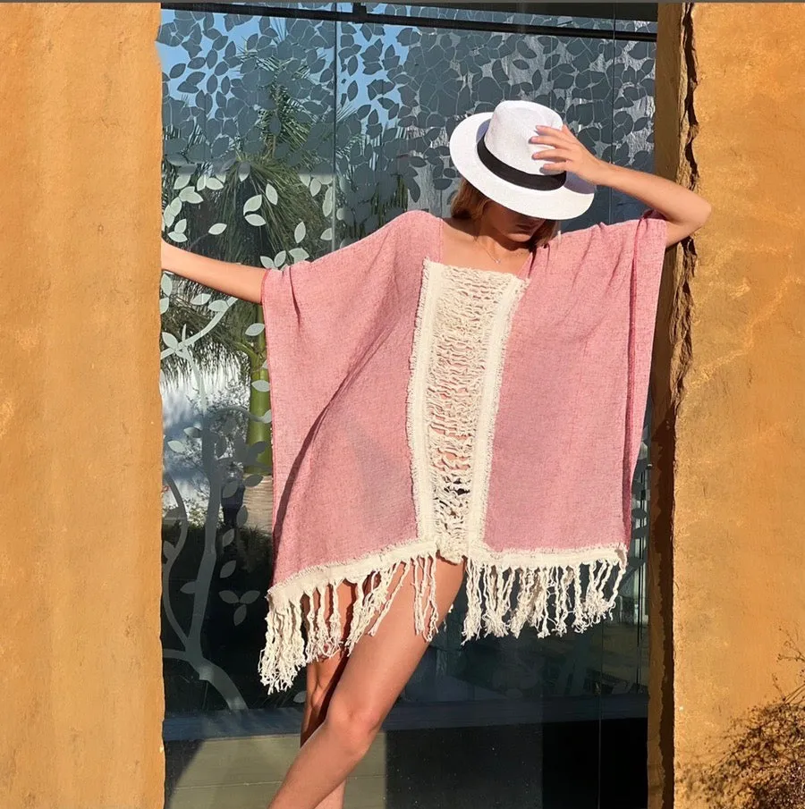 Handmade Beach Poncho - Swim Cover-Up KALY more colors