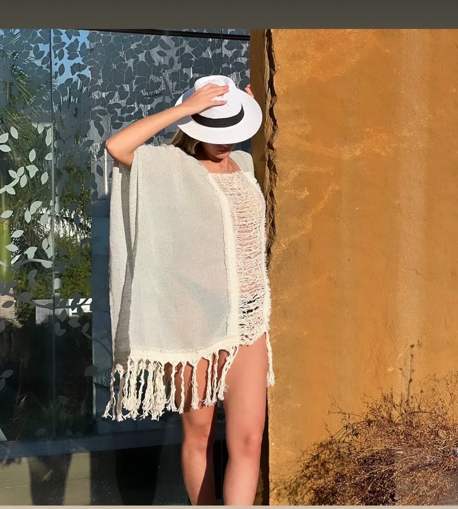 Handmade Beach Poncho - Swim Cover-Up KALY more colors