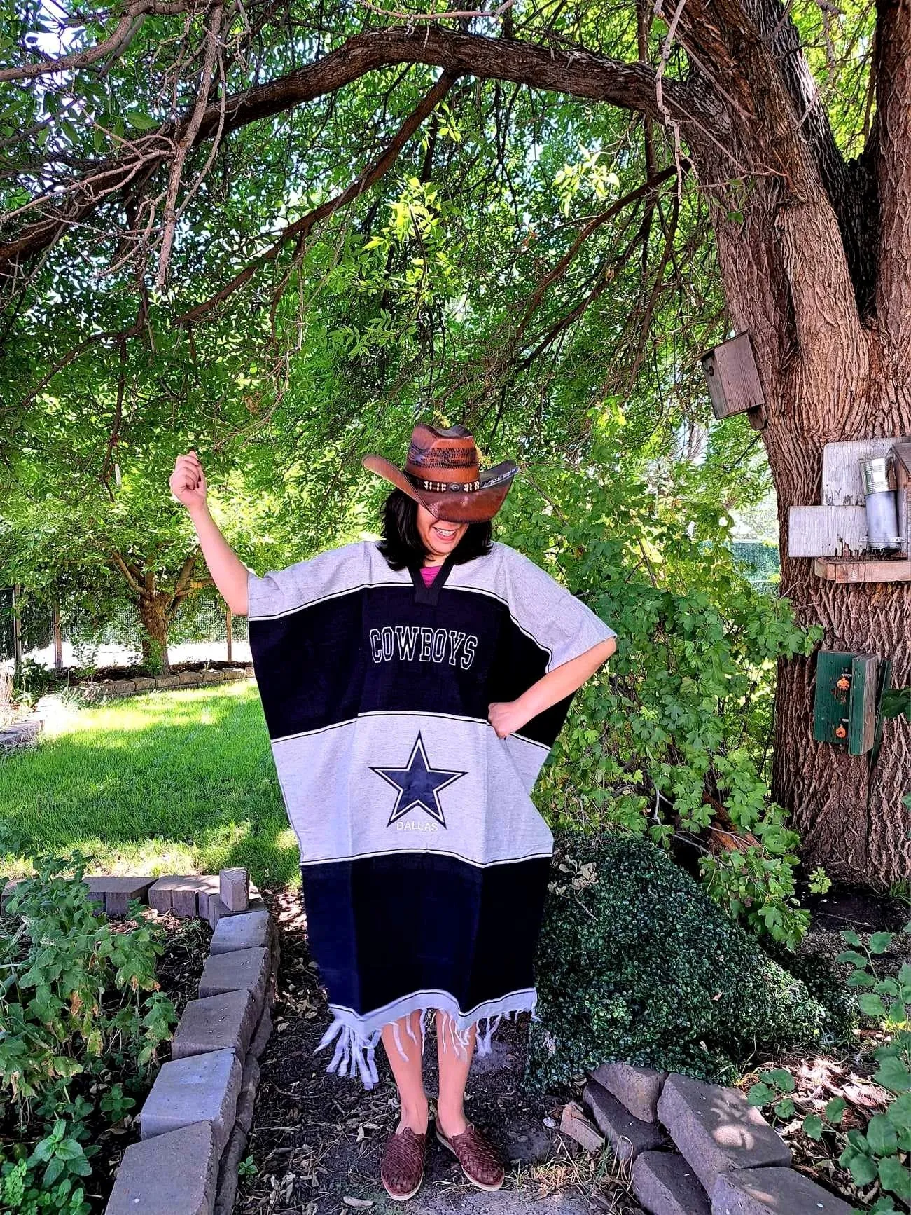 Handmade Fun Inspired Dallas Cowboy Poncho