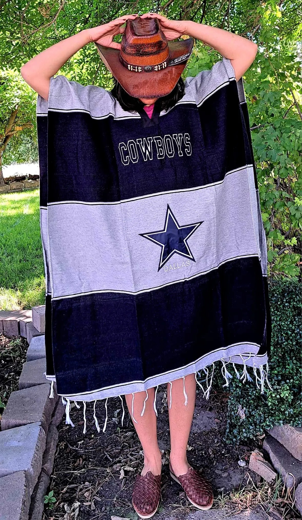 Handmade Fun Inspired Dallas Cowboy Poncho