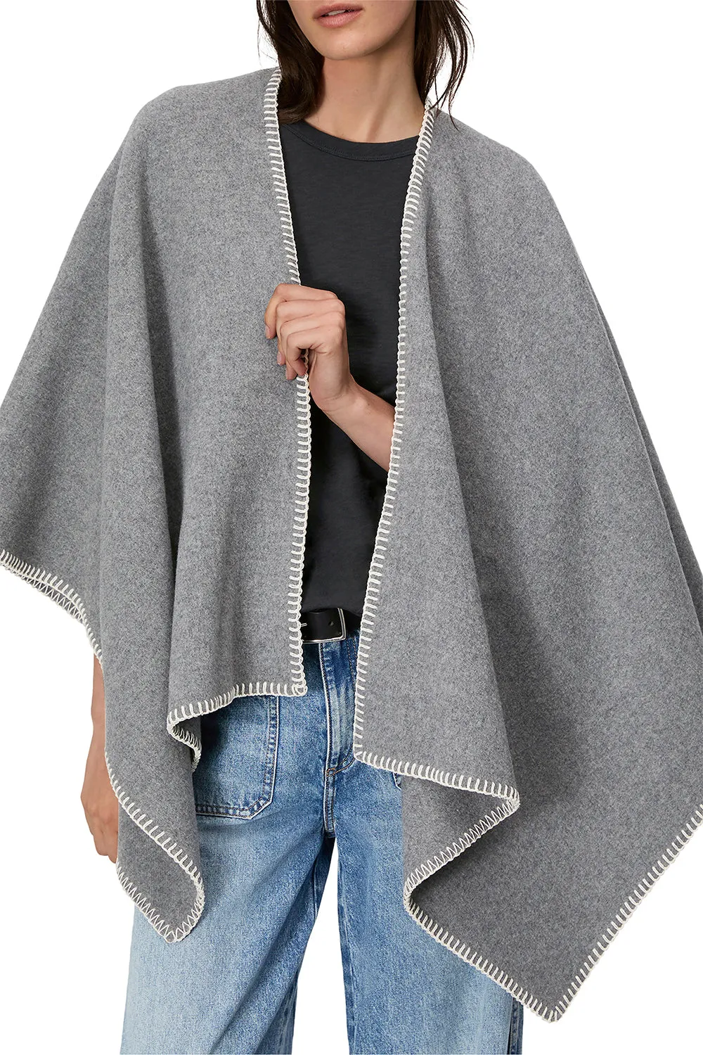 Ingrid Poncho - Mid Grey