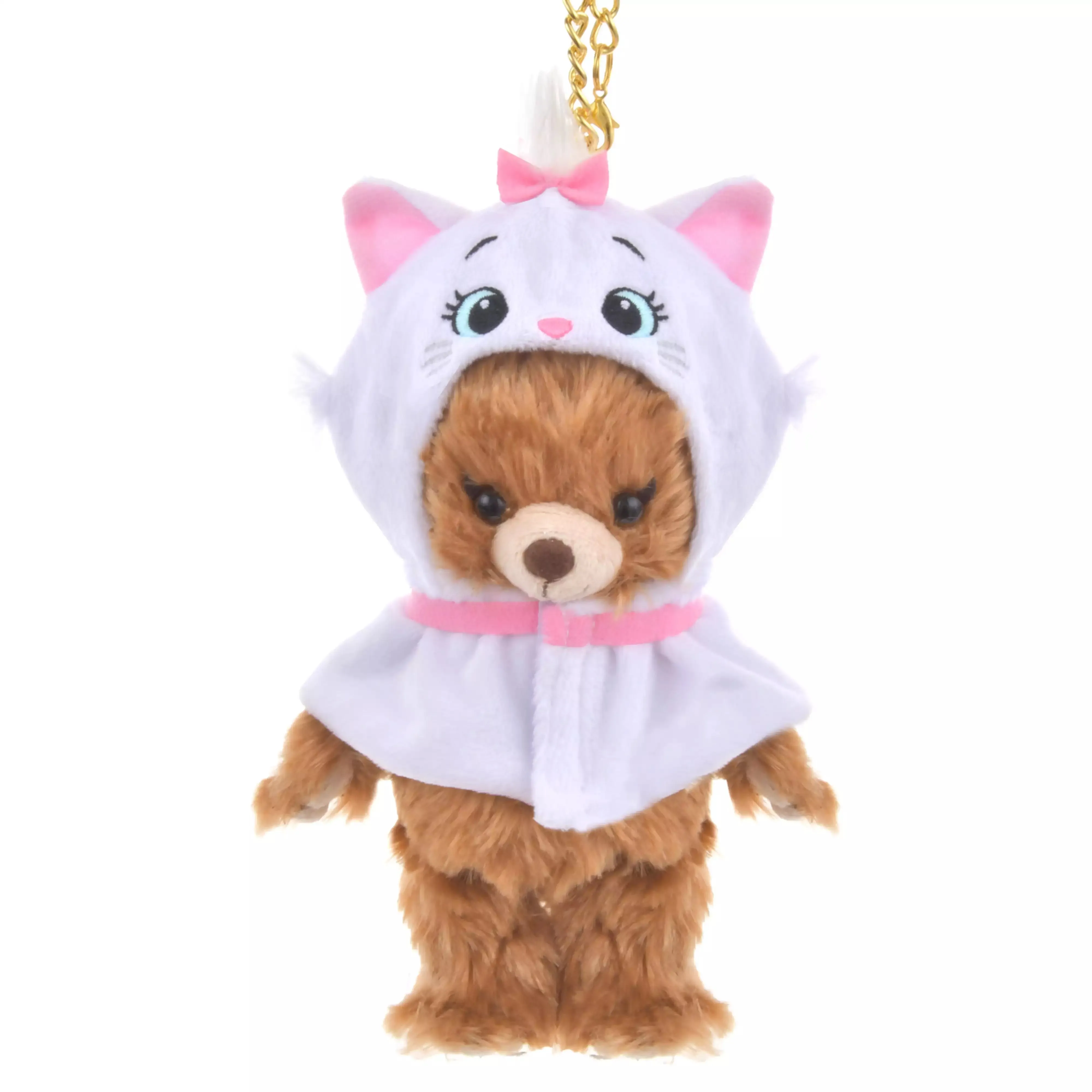 JDS- UniBearsity Plush Keychain Costume Poncho x Marie The Fashionable Cat