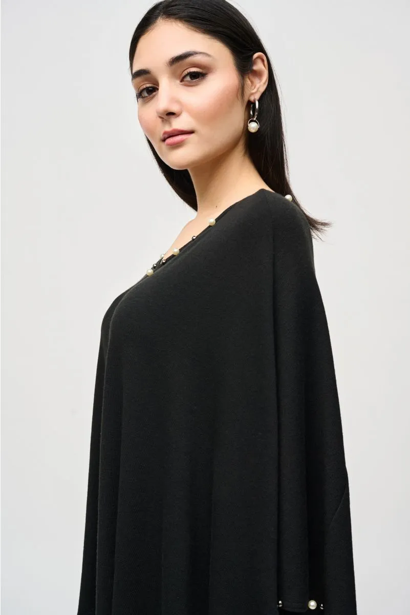 Joseph Ribkoff Black Pearl Embellished Poncho Top 243222