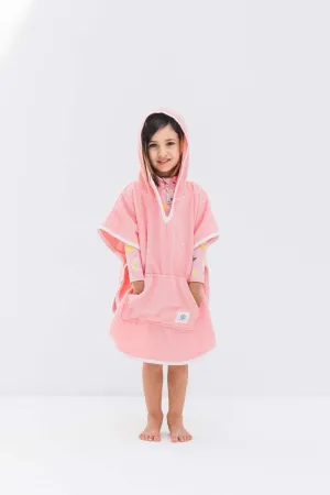 KIDS TOWEL PONCHO - Summer Pink