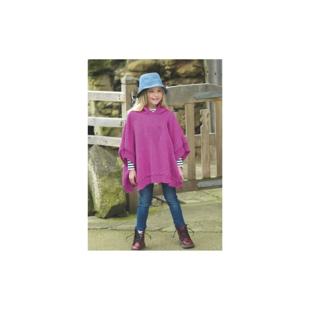 King Cole Majestic Kids DK Poncho Knitting Pattern 4928