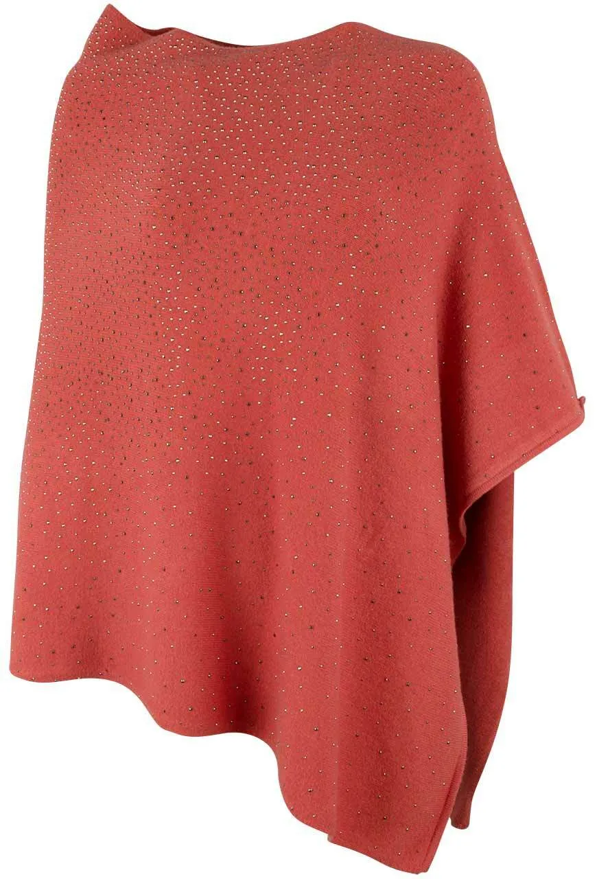 La Fiorentina Embellished Poncho - Pumpkin