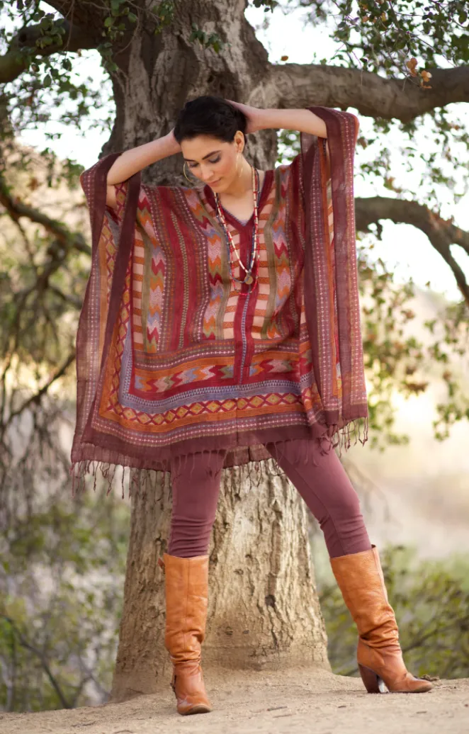 MAGIC DESERT - WOOL PETITE PONCHO