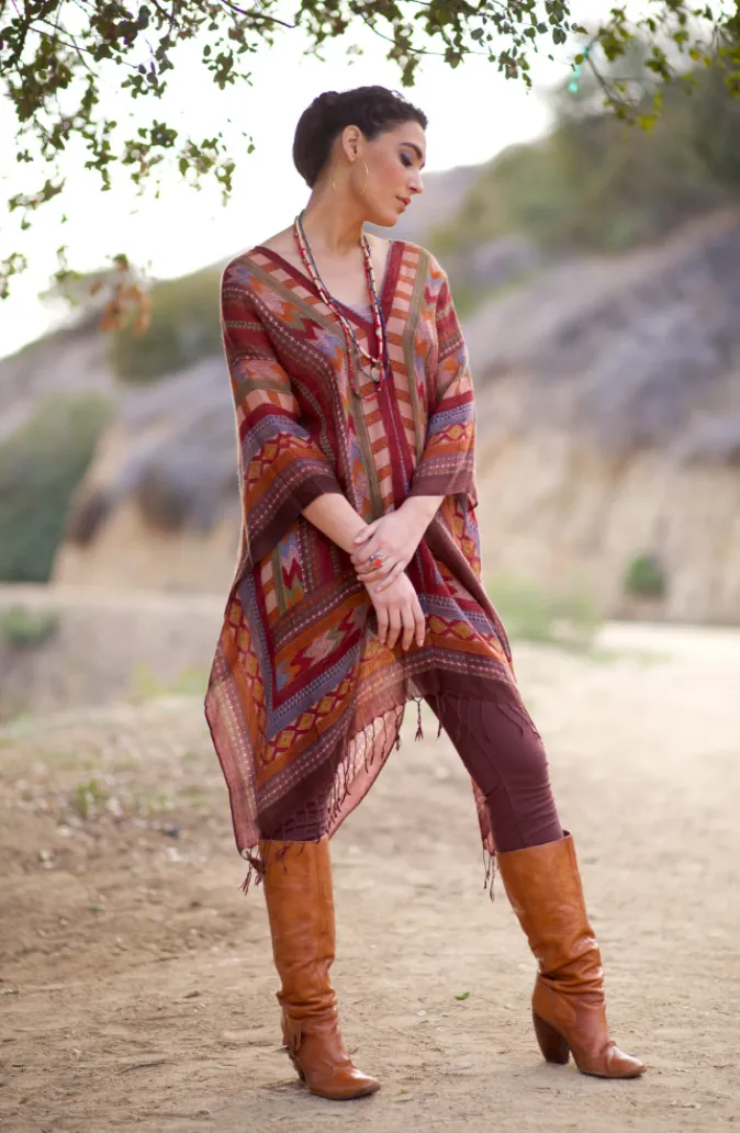 MAGIC DESERT - WOOL PETITE PONCHO