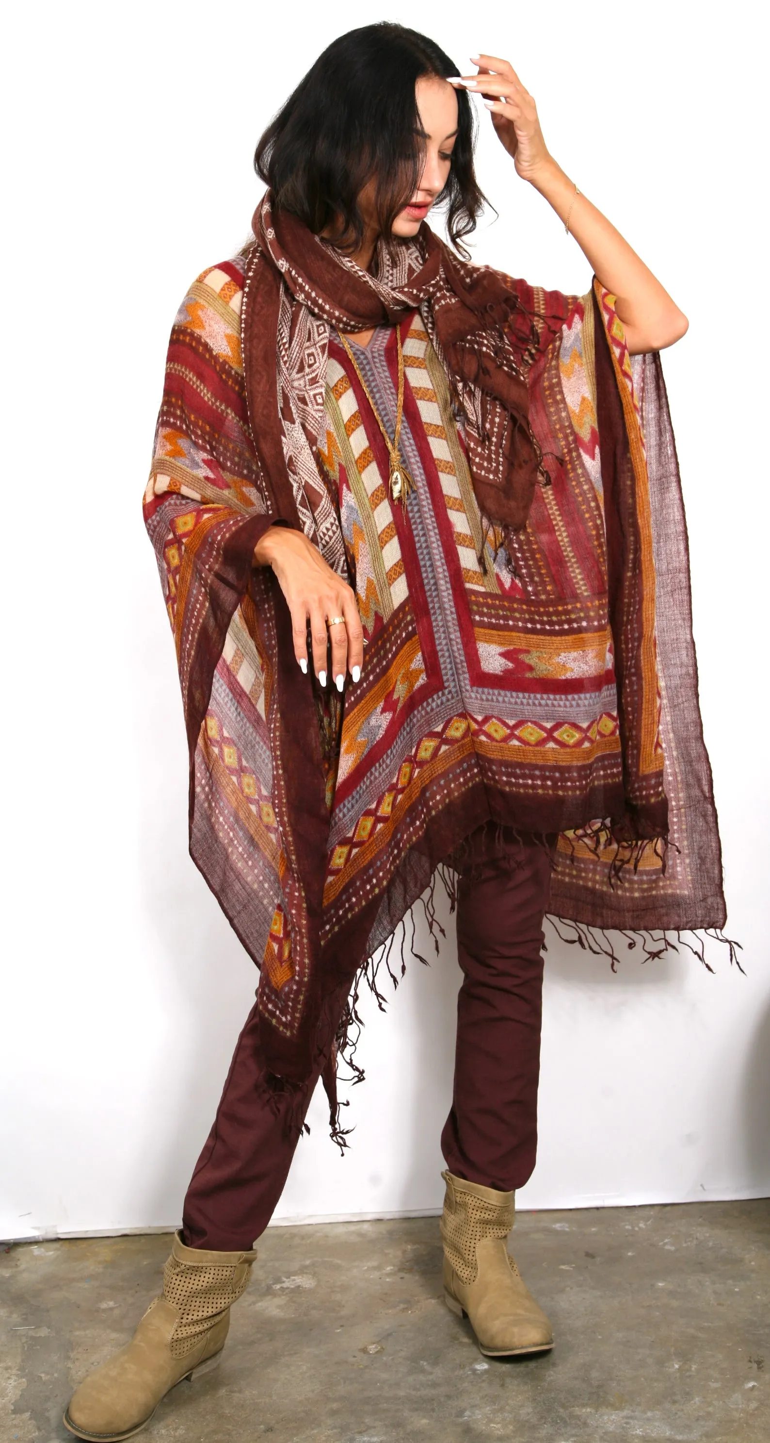 MAGIC DESERT - WOOL PETITE PONCHO