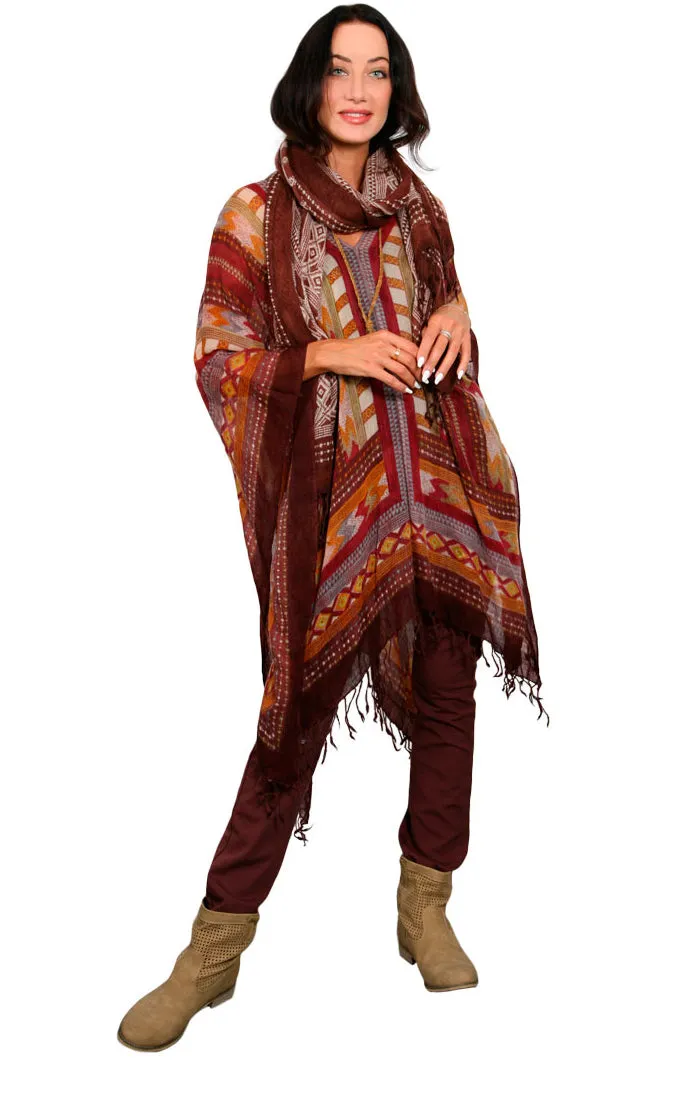 MAGIC DESERT - WOOL PETITE PONCHO